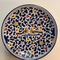 Piatto Deruta blu e giallo Originale Anni 50