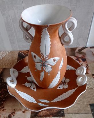 VASO CERAMICA CON SOTTOPIATTO 