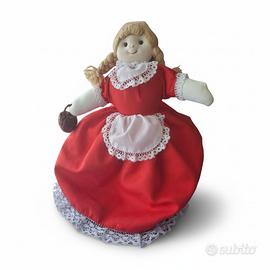 Bambola di pezza Cappuccetto Rosso, nonna e lupo 