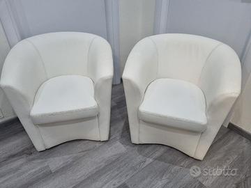 coppia poltrincine similpelle bianche
