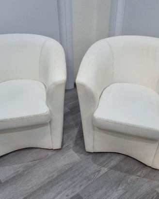 coppia poltrincine similpelle bianche