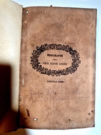 Libro antico 1842 Biografie Uomini Illustri Catane