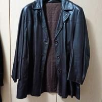 Giacca in pelle marrone scuro unisex