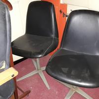 Coppia poltroncine anni 60 vinile nero regolabili