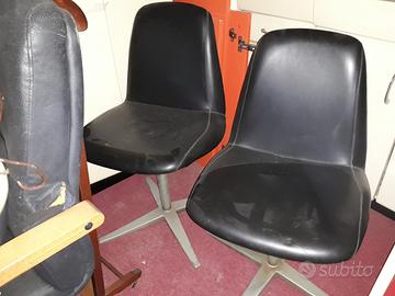 Coppia poltroncine anni 60 vinile nero regolabili