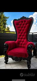 Poltrona Regina stile Barocco Dark Trono