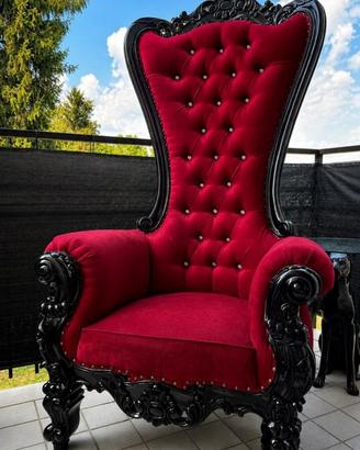 Poltrona Regina stile Barocco Dark Trono
