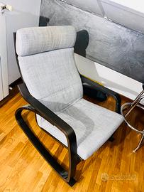 Sedia a dondollo con imbottitira superior grigia