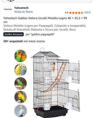 Gabbia / Voliera Yaheetech per uccellini