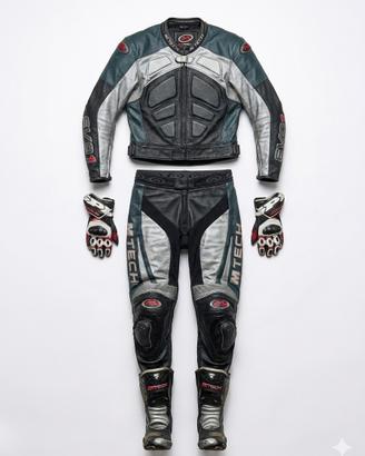 Completo Moto in Pelle M-TECH (Giacca + Pantaloni)