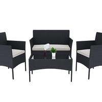 Set Di Mobili da Giardino in Rattan 4 Posti