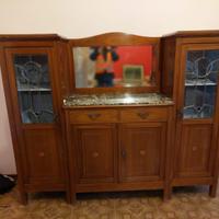 Credenza cucina stile Liberty con piana in marmo