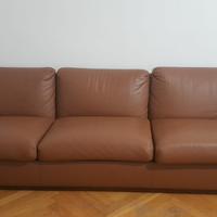 Divano e poltrone Frau anni 70 in pelle marrone