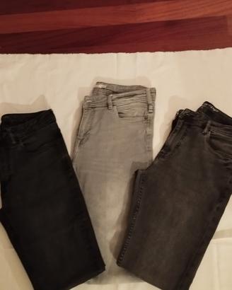 3 JEANS SKINNY/SLIM RAGAZZO  14 Anni NERI/GRIGIO