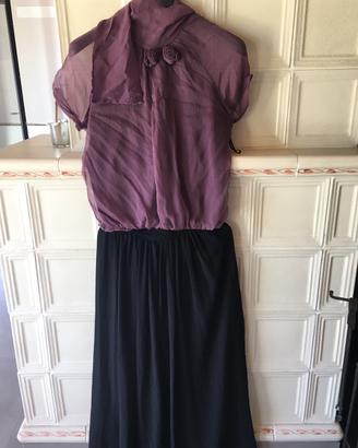 Blusa camomilla, canotta nera con fiori