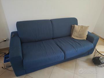 Divano letto 3 posti blu 