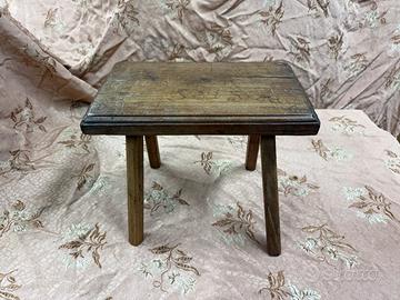 ANTICO SGABELLO DA MUNGITURA ORIGINALE DEL 1900