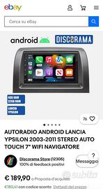 Autoradio Android - Carplay Lancia Ypsilon 03/21