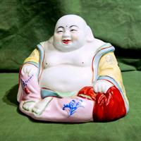 Statuina porcellana Cinese di Buddha sorridente -