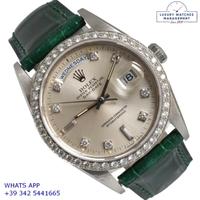 ROLEX  Day-Date 18346 President silver diamonds
