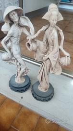 2 GRANDI STATUE CINESI in resina