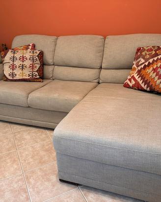Divano 3 posti con chaise longue+contenitore ecru