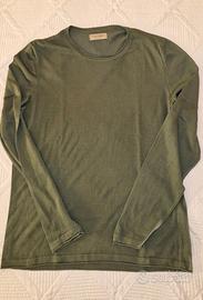 FALCONERI Maglia Girocollo Seta/Cotone Verde Tg. S