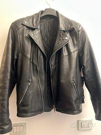 Giubbotto chiodo vintage vera pelle