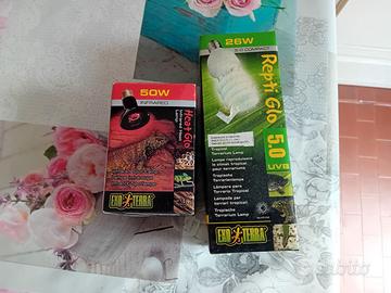 lampada infrarossi 50W e UVB 26W per terrari