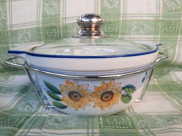 Pirofila con stand in metallo