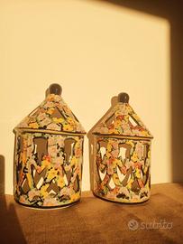 Lanterne da parete vintage in ceramica portoghese 