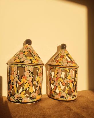 Lanterne da parete vintage in ceramica portoghese 