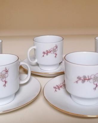 et 5 tazzine da caffè con piattino  porcellana 