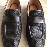 Mocassino Lidfort cuoio intrecciato testa di moro