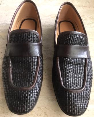 Mocassino Lidfort cuoio intrecciato testa di moro