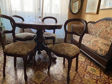 Salotto stile Luigi Filippo meta’ 800 in noce