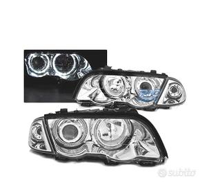FARI BMW E46 98-01 CON OCCHI ANGELICI LED CROMATI
