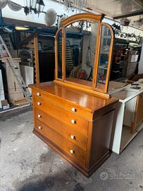 Como 4 cassetti con specchio in legno