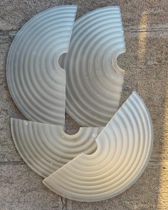 4 applique in vetro satinato 