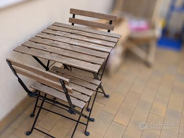 IKEA TÄRNÖ tavolo + 2 sedie pieghevoli da esterno