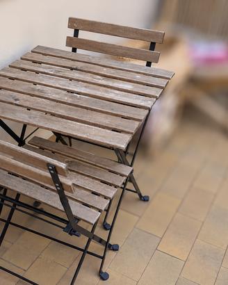 IKEA TÄRNÖ tavolo + 2 sedie pieghevoli da esterno
