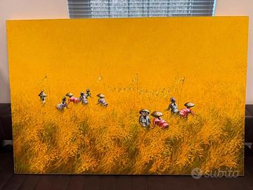 Quadro dipinto su tela - paesaggio rurale asiatico