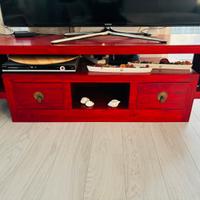 Mobile TV mobile basso mobile etnico legno teak