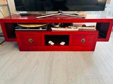 Mobile TV mobile basso mobile etnico legno teak