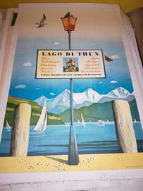 manifesto poster pubblicitario lago di Thun Suisse