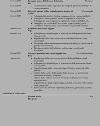 Gommista,autolavaggio,manovale edile