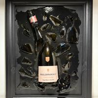 Opera d'Arte Bottiglia Champagne Rotta Quadro