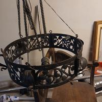 lampadario ferro battuto