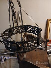 lampadario ferro battuto