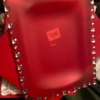 Vassoio / centrotavola vetro acidato rosso